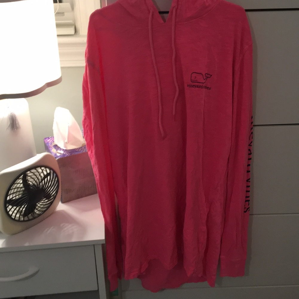 A pink long sleeve shirt